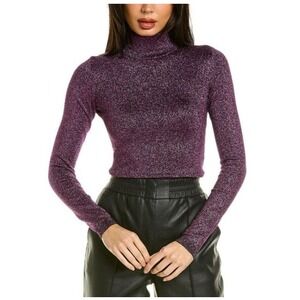 Express‎ NWT Fitted Tee Bodysuit XS Extra Small Purple Sparkle Long Sleeve